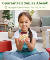 PieceRelax 3D Puzzle Planter - Singing Birds and Flowers - Small Round Plant Pots with Drainage, Home Decor Flower Pots for Indoor Cactus, Succulents Pots [K1100] PieceRelax