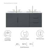 Modway Vitality 48" Double Sink Bathroom Vanity, Gray White Modway