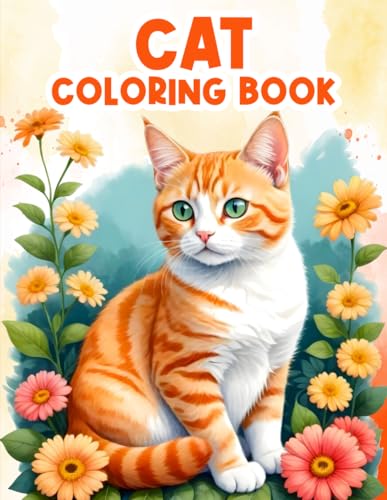 Cat Coloring Book for Adults and Kids: 50 Playful Designs of Kittens and Cats for All Ages - Relaxing Activity for Stress Relief and Fun WoodArtSupply