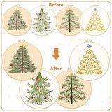 BEUNITONE 4PCS Christmas Tree Embroidery Kit Merry Christmas Stamped Snowflake Pine Tree Needlepoint Kit DIY Adult Beginner Stamped Cross Stitch Kit with Patterns and Instructions