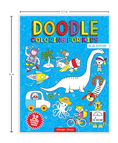 Doodle Coloring For Kids: Blue Edition WoodArtSupply