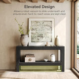 LITTLE TREE 63-Inch Black Console Table for Entryway, Narrow Long Wooden Entry Table for Living Room, Hallway, Sofa, Entrance, Foyer, Behind Couch with 2-Tier Storage Shelves LITTLE TREE