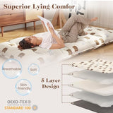 Giantex Japanese Floor Mattress, 4 Inch Futon Mattress w/Washable Cover & Storage Bag, Foldable Roll up Mattress Tatami Mat, Portable Sleeping Pad for Camping, Dormitory, Kids Floor Lounger Bed, Twin Giantex