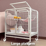 GUQASDV Cat Cages Indoor, Cat Playpen with Top Cover, Catio Indoor Cat Enclosure on Wheels, Cat Crate with Pull-Out Tray for Ferret, Chinchilla, Rabbit, Small Animals(White,78x54x100cm) GUQASDV