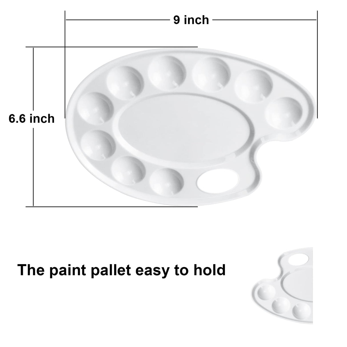 Hulameda Update 30pcs Paint Tray Palettes,Plastic Paint Tray Palette,Paint Palettes,Paint Pallets with 9 Wells for Adults & Kids, or Painting or DIY Craft Class,White Hulameda