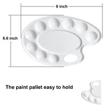 Hulameda Update 30pcs Paint Tray Palettes,Plastic Paint Tray Palette,Paint Palettes,Paint Pallets with 9 Wells for Adults & Kids, or Painting or DIY Craft Class,White Hulameda