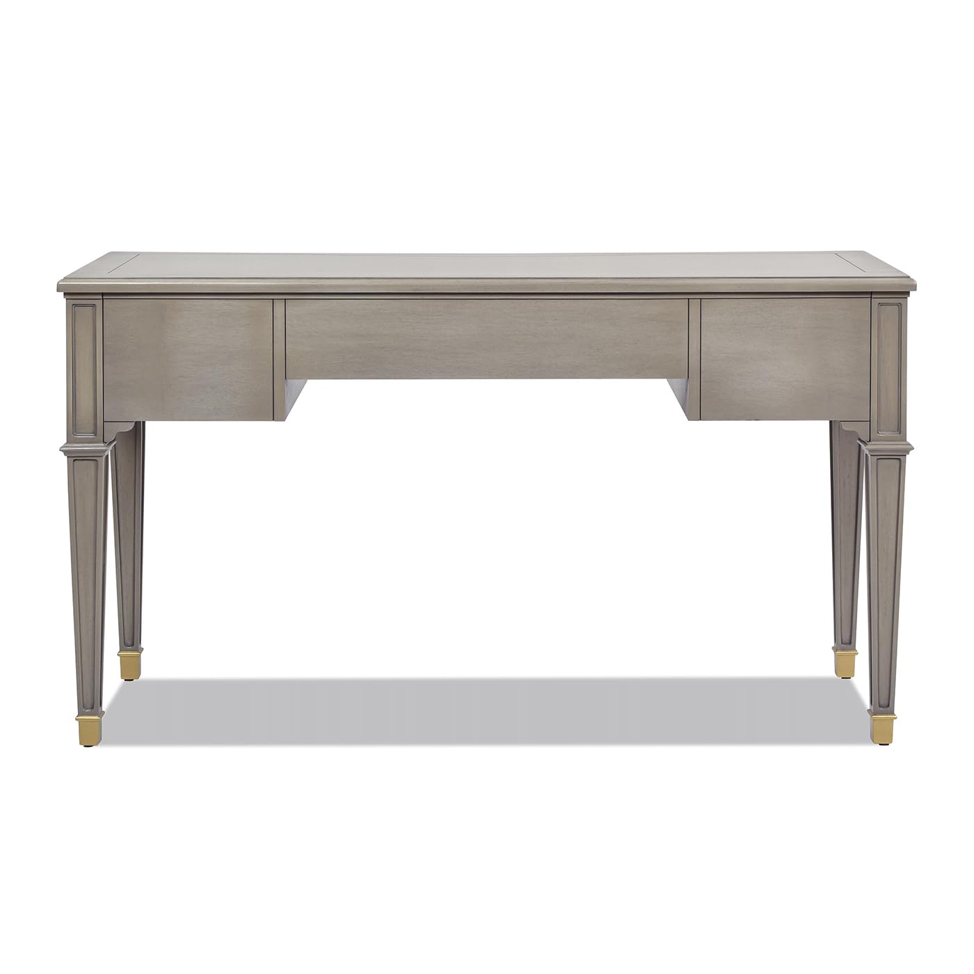 Jennifer Taylor Home Dauphin 55" 3-Drawer Wood Executive Desk, Grey Cashmere - WoodArtSupply