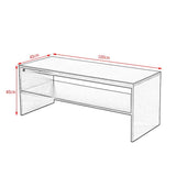 Panana 2-Tier Coffee Table Simple Couch Sofa Side End Table Tea Accent Table for Living Room Office, 39.4" x 15.7" x 15.7" (White) Panana