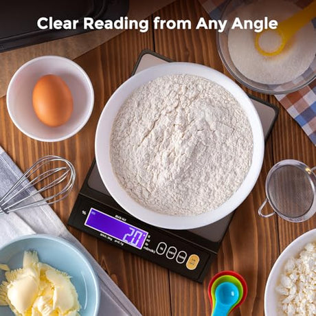 Bonvoisin Baking Scale 0.1 Gram Accuracy Digital Scale for Kitchen, Candle, Soap and Sourdough Bread Making, with Percentage Weighing Function, Weigh in Grams, Pounds and Ounces (10 lb) Bonvoisin