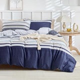 Lekesky Duvet Cover Full, 3 Pieces Blue Striped Duvet Cover Set Soft Bedding Aztec Comforter Cover Full Size with Hidden Zipper Corner Ties Lekesky