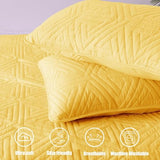 Whale Flotilla Soft Queen Size Quilt Set for All Seasons, 3-Piece Ultrasonic Geometric Quilts Bedding Set, Lightweight Reversible Bedspread, Coverlet, Bed Cover with 2 Pillow Shams, Yellow Whale Flotilla