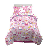 Franco Kids Bedding Super Soft Comforter and Sheet Set with Sham, 5 Piece Twin Size, Hello Kitty Franco