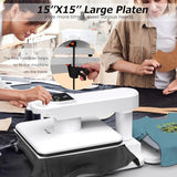 AKEYDIY NEW 15X15 Dual Auto Heat Press Machine for T-Shirts, 360° Swing Away Heat Press with Auto Press Release, Heat Up Fast (Two-Workstation) AKEYDIY
