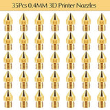 TUPARKA 40Pcs 0.4mm Ender 3 Nozzle Kit 3D Printer Nozzles MK8 Brass Extruder Nozzles for Makerbot Creality CR-10 with Storage Box TUPARKA