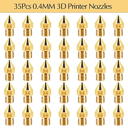 TUPARKA 40Pcs 0.4mm Ender 3 Nozzle Kit 3D Printer Nozzles MK8 Brass Extruder Nozzles for Makerbot Creality CR-10 with Storage Box - WoodArtSupply