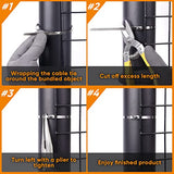 Sinlon Heavy Duty Metal Zip Ties (With Tie Cutter) Uv Resistant Stainless Steel Zip Ties, 11.8 Inch 50 Pieces, Self-Locking Zip Ties, Suitable For Fixing Fences, Pipes, Etc. Outdoor. Sinlon