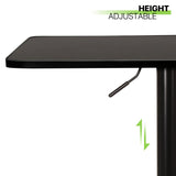 Magshion 31.5" Square Pub Table Height Adjustable 27.6"-36" Cocktail Table with Metal Base MDF Top Non-Rotatable for Dining Bistro Café Home Bar, Black Magshion