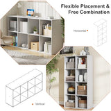 Sweetcrispy 8 Cube Storage Organizer - Open Cube Bookshelf with 4 Removable Back Panels, Display Storage Bookcase for Living Room, Bedroom, Entrance Hall, Home Office，47.7" L×11.6" W×24" H, White Sweetcrispy