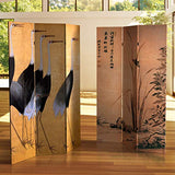 Red Lantern 6 ft. Tall Double Sided Cranes Room Divider 3 Panel Freestanding Folding Privacy Screen, Partition, and Separator for Modern and Contemporary Bedroom, Home Office, Studio, Dorm, Apartment Red Lantern
