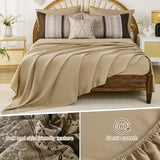 Dintszyayue Brown Comforter Set Queen Size, 8 Pieces Boho Striped Bed in a Bag Soft Microfiber Bedding Set for All Season Dintszyayue