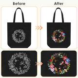 ERKOON Canvas Tote Bag Embroidery Kit for Beginners, Floral Arts Crafts Cross Stitch Kits for Adults Including Stamped Embroidery Bag with Hoops, Needle, Instruction and Color Threads(Wreath)