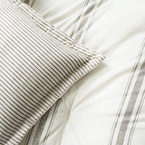 Lush Decor Stripe Reversible Cotton Comforter Set, Cozy Farmhouse Bedding Set, Full/Queen, Gray, 3 Piece Set Lush Decor