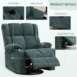 Coziture Swivel Rocker Recliner,Rocking Reclining Chair with Adjustable Headrest for Adults,Upholstered Fabric Swivel Recliner Chair for Bedroom,Living Room,Green
