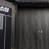 DMI Sports Paris Bristle Dartboard Cabinet Sets - Includes LED Lighting or Electronic Scoring Option, Rustic Grey (D4400W) DMI Sports