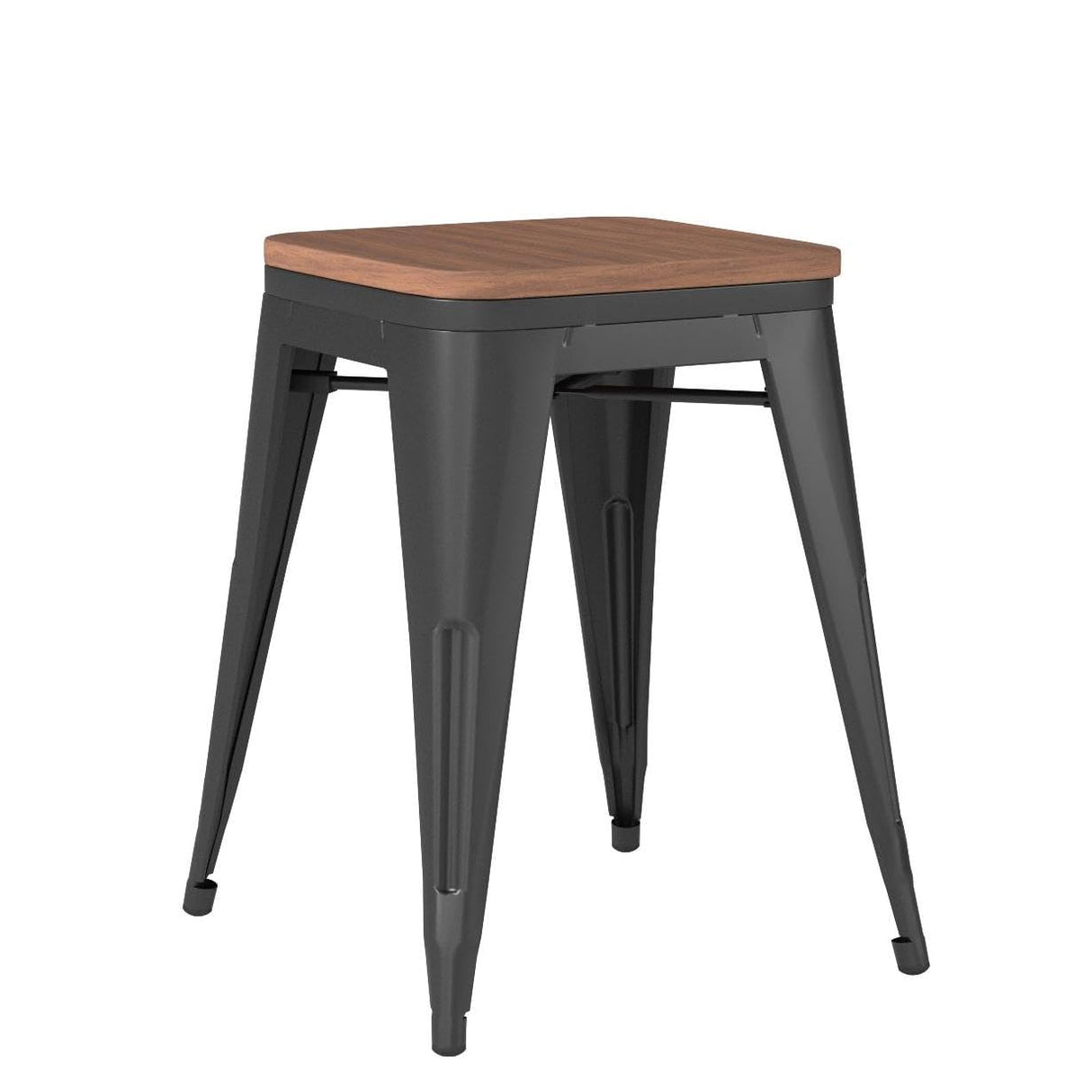 Changjie Furniture 18 Inch Stools Metal Dining Chairs Set of 4 Stackable School Stools Short Stools Stackable Bar Stools Classroom Stools (18 inch, Matte Black) Changjie Furniture