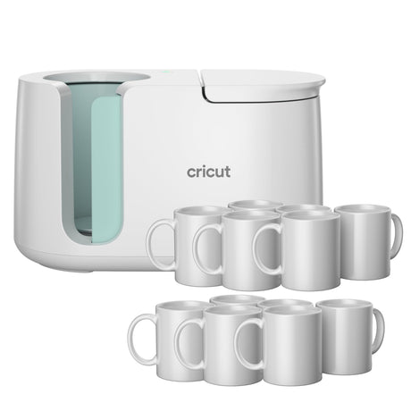Cricut Mug Press + 12 Blank Mugs (12oz Each) Cricut