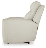 Signature Design by Ashley Mindanao Contemporary Leather Match Upholstered Power Recliner with Adjustable Headrest and USB Ports, Light Gray Signature Design by Ashley