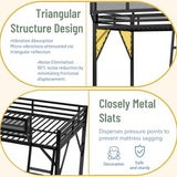 Full Size Loft Bed with Storage Shelves & Soft Foam Ladder, Metal High Loft Bed with Large Under-Bed Space & Guardrail, Heavy-Duty Modern Beds for Adults Teens and Kids, No Box Spring Needed, Black Aurnienofus