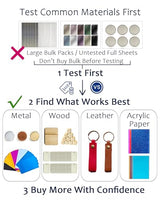 YoSpciaNe Laser Engraving Material Kit, 143 Pcs 19 Types Laser Engraver Blanks and Laser Engraver Supplies for Testing Common Materials, with Wood, Paper, Acrylic, Metal, PU Leather YoSpciaNe