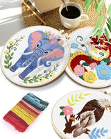 TINDTOP Embroidery Kit for Beginners Adult, Dragon Embroidery Kit for Beginners Include Embroidery Cloth Hoops Threads for Craft Lover Hand Stitch with Embroidery Skill Techniques