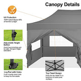 COBIZI 10x20 Pop up Canopy Tent 10x20 Canopy with 6 Sidewalls Waterproof Heavy Duty Commercial Tent for Parties Outdoor Garden Gazebo, Carry Bag with Wheel(10x20ft, Gray) COBIZI