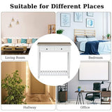 kinbor Entryway Table - White Console Table with 2 Drawers, Narrow Small Console Table with Storage Shelf for Entryway, Living Room, Hallway, White kinbor