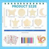 SAYAYA 77 PCS DIY Fairy Wand Craft Kit for Kids, 7 Styles Unfinished Wooden Princess Wands, 8 Gem Stickers, 12 Color Ribbons & Pen, Magical Party Supplies for Birthday Celebrations, Craft Activities SAYAYA