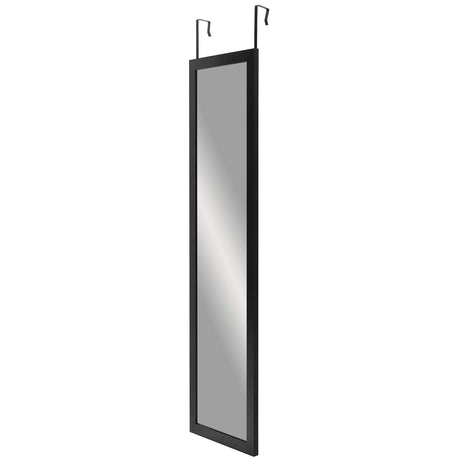Americanflat 15x51 Over The Door Mirror - Hanging Full Length Mirror with Engineered Wood - Modern Mirror for Bathroom, Bedroom, Living Room - Mirrors for Wall Display and Home Decor - Black Americanflat