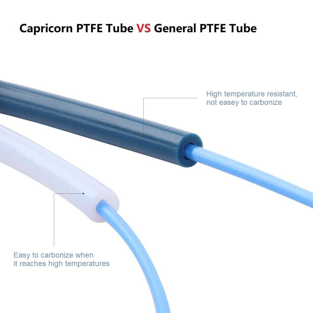 Creality Capricorn Bowden Tubing 1M, Bowden PTFE Tube for 1.75mm Filament with 2X PC4-M6 Extruder Fitting & 2X PC4-M10 Hotend Fitting for Ender 3 V2/3/3 V3 SE/5/K1 Max 3D Printer - WoodArtSupply