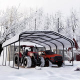 Royal Windsor 20×20 FT Metal Carport Car Port for 2 Car, Heavy Duty Carports Canopy with Galvanized Steel Roof Building and Frame, Outdoor Carport Kits Multi-Use Garage Shed for All-Weather Royal Windsor