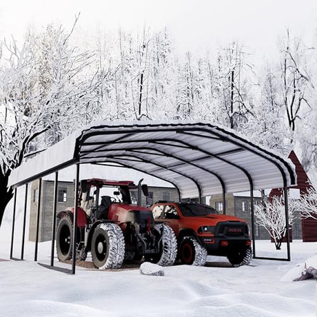 Royal Windsor 20×20 FT Metal Carport Car Port for 2 Car, Heavy Duty Carports Canopy with Galvanized Steel Roof Building and Frame, Outdoor Carport Kits Multi-Use Garage Shed for All-Weather Royal Windsor