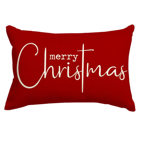 RABUSOFA Christmas Pillow Covers 12x20 Inch,Red Merry Christmas Saying Decorations Winter Decorative Throw Pillow Cases,Farmhouse Holiday Xmas Lumbar Cushion Covers for Couch Living Room(16) RABUSOFA