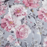Joyreap 3pcs Floral Comforter Set Full/Queen, Tie-dye Pink Flowers on Gray Design, Microfiber Lightweight Bedding Comforter Set for All Season- 88x88 inches Joyreap