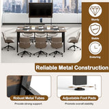 Giantex 6 FT Conference Table for 6-8 People, Modern 71" L x 38" W Large Meeting Table with Storage Shelf & Cable Grommet, Rectangle Conference Room Table for Office, Boardroom, Rustic Brown (1) Giantex