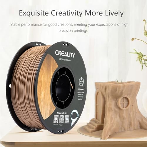 3D Printer PLA CR-Wood Filament, 3D Printer Filament 1.75 mm, Smooth Silk Texture, Toughness, 1kg(2.2lbs)/Spool Printing Filament, for All FDM Printers (Wood) - WoodArtSupply