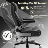 600LBS Large Heavy Duty Office Chair with 5D Flip Arms,Comfy Big and Tall Executive Office Desk Chair with Pocket Spring Cushion,High Back Computer Chair with Lumbar Support,Dual Rubber Wheel Indulgear