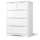 Bealife 5 Drawer Dresser，Dresser for Bedroom with Anti-Tripping Device and Embedded Handles for Home, Dressers & Chests of Drawers with Large Storage Capacity (White) Bealife