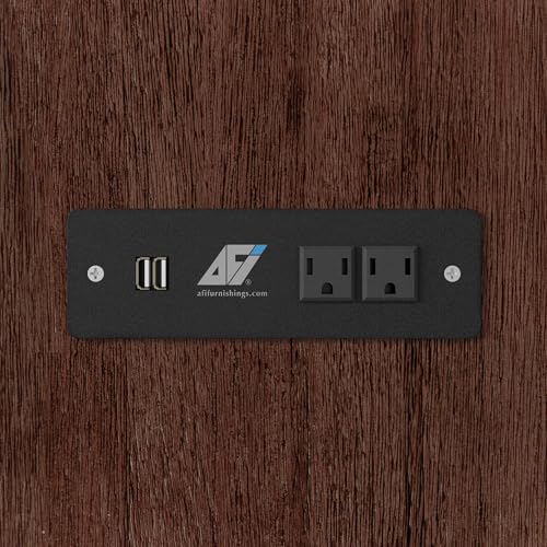 AFI, Northfield Murphy Bed Chest Queen with 6" Mattress, Storage Drawer & Built-in USB Charger, Burnt Amber AFI