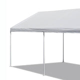 Caravan Canopy Powder Coated Heavy Duty Steel Frame Pop Up Carport with 6 Steel Stakes for Outdoor Activities and Events, White Caravan
