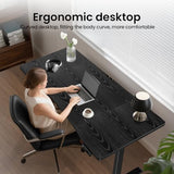 Veken 63 x 28 Inch Electric Standing Desk, Sit to Stand Up, Work Home Office Computer Table for Study, Walking Pad, Writing, and Games, Wooden Desktop Desks, Black Veken